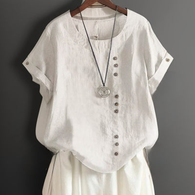 Marie - T-Shirt Chic Avec Boutons
