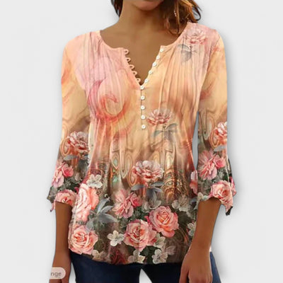 Juliane - Blouse à col en V avec manches