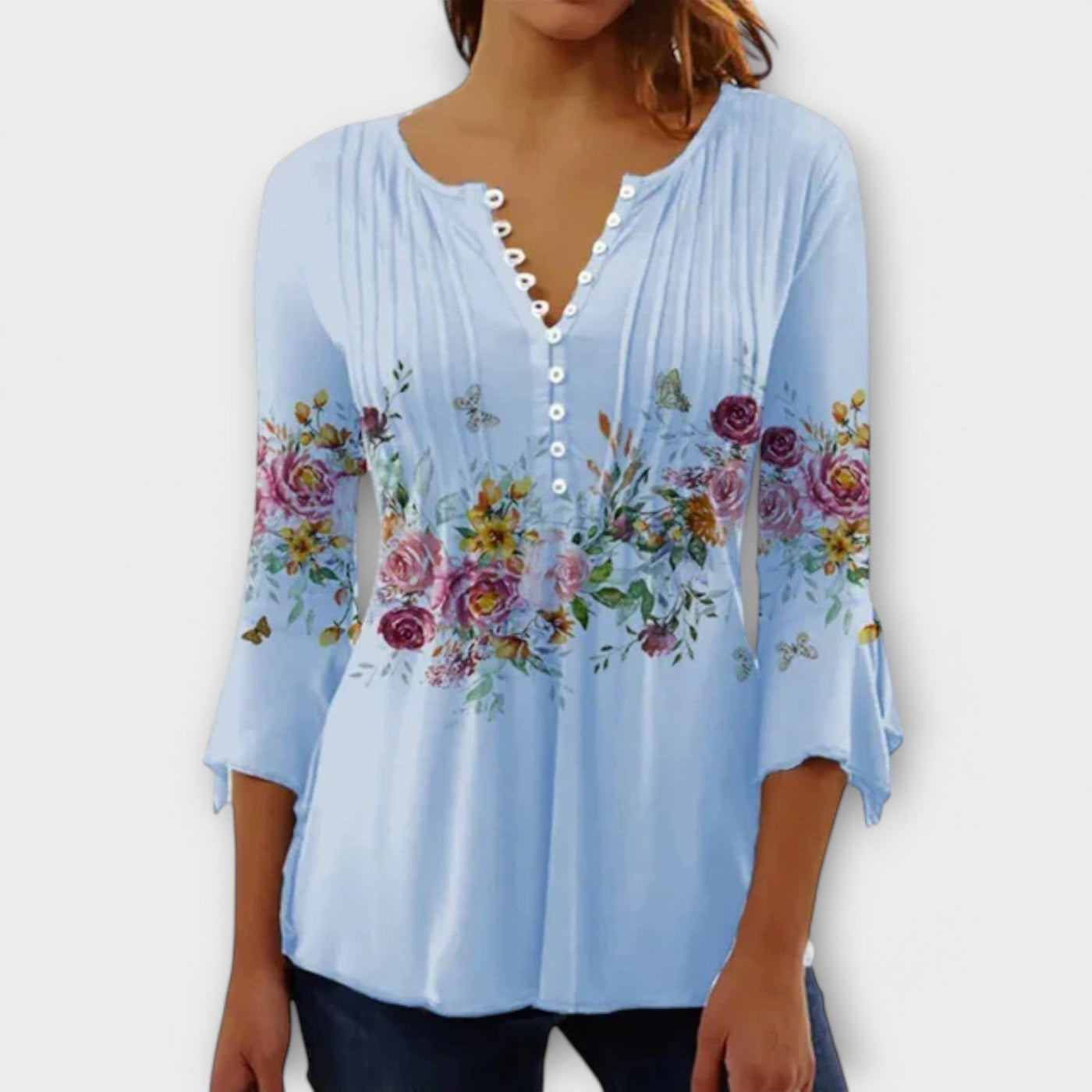 Juliane - Blouse à col en V avec manches