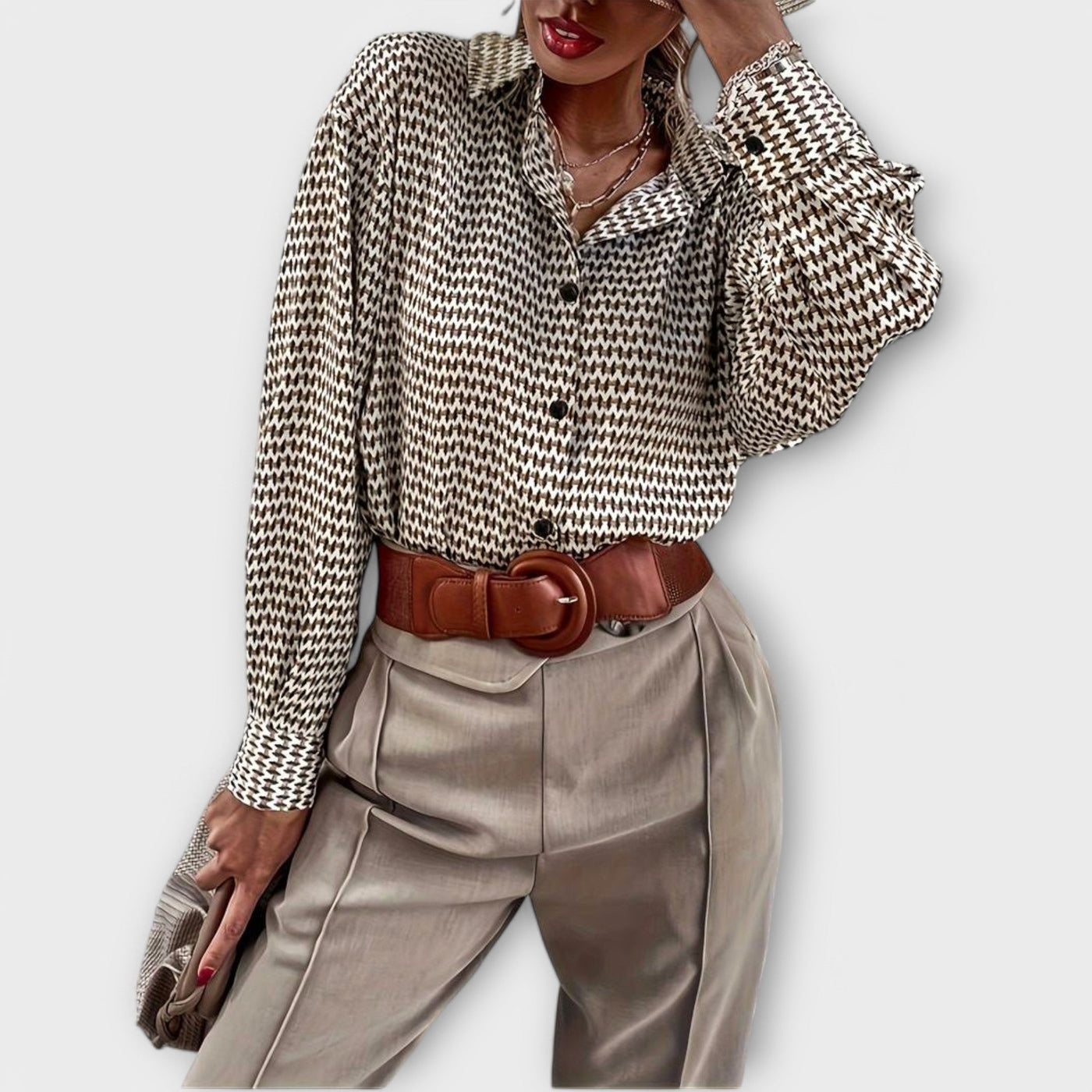 Ashley – Blouse Vintage à Manches Longues