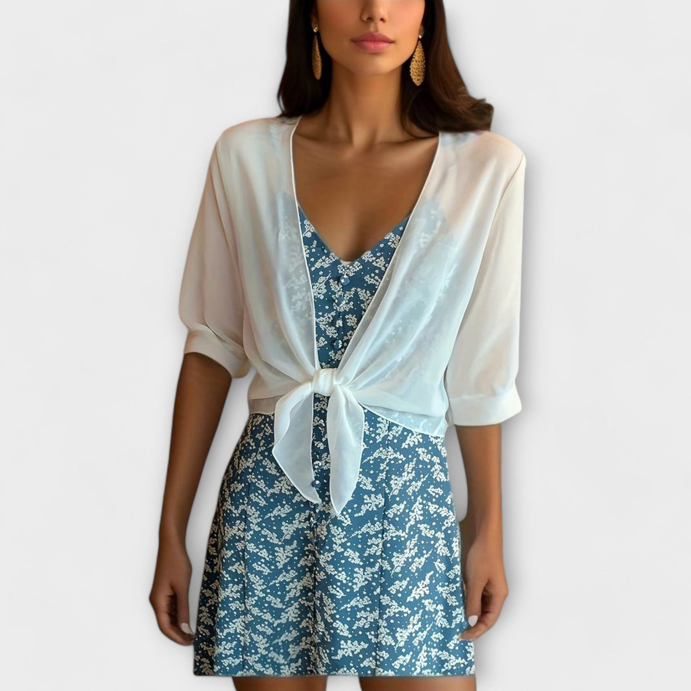 Olivia – Blouse à Ouverture Frontale