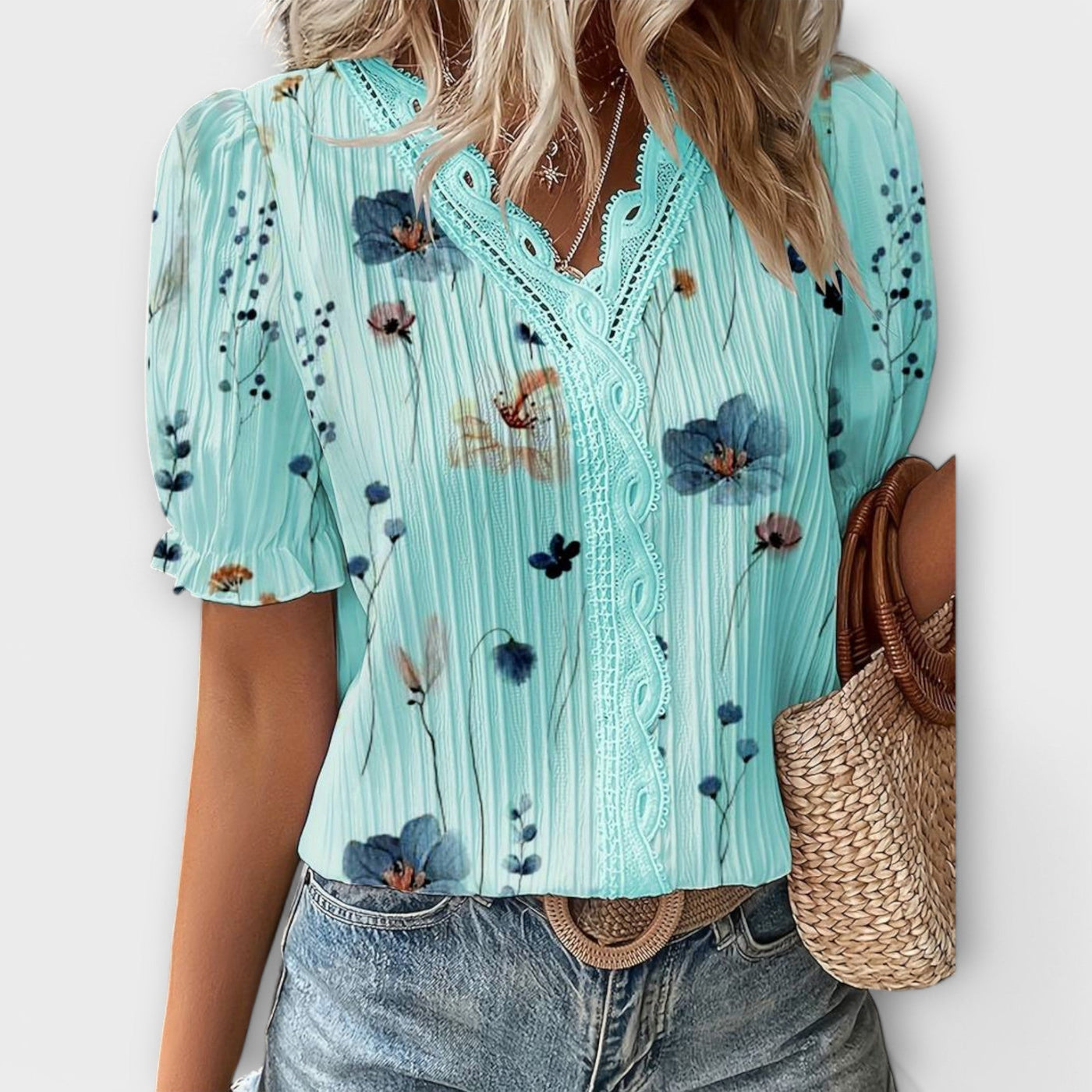 Emily – Blouse V-Cou Élégante