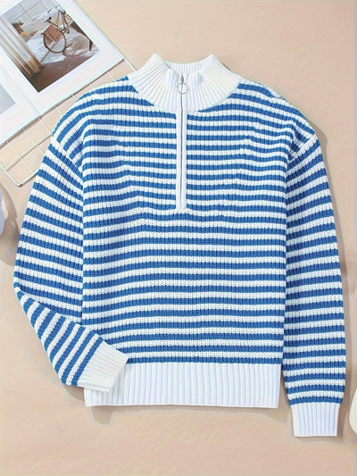 Celia | Pull Zippé Rayé