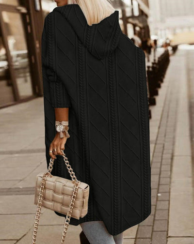 Amarante- Cardigan Long avec Capuche