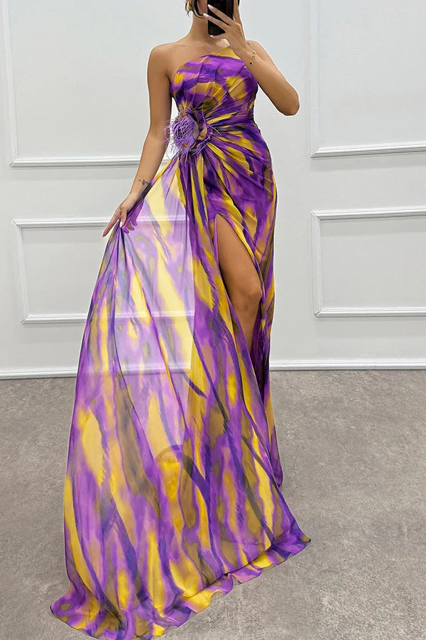 Noemi™ | Robe maxi asymétrique éclatante
