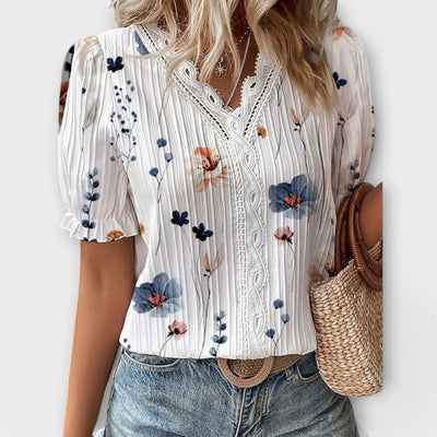 Emily – Blouse V-Cou Élégante
