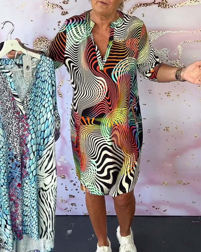 Ria - Élégante Robe V-Coloreé