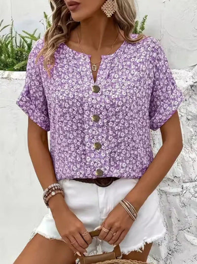 Jelena - Haut Floral Estival Élégant